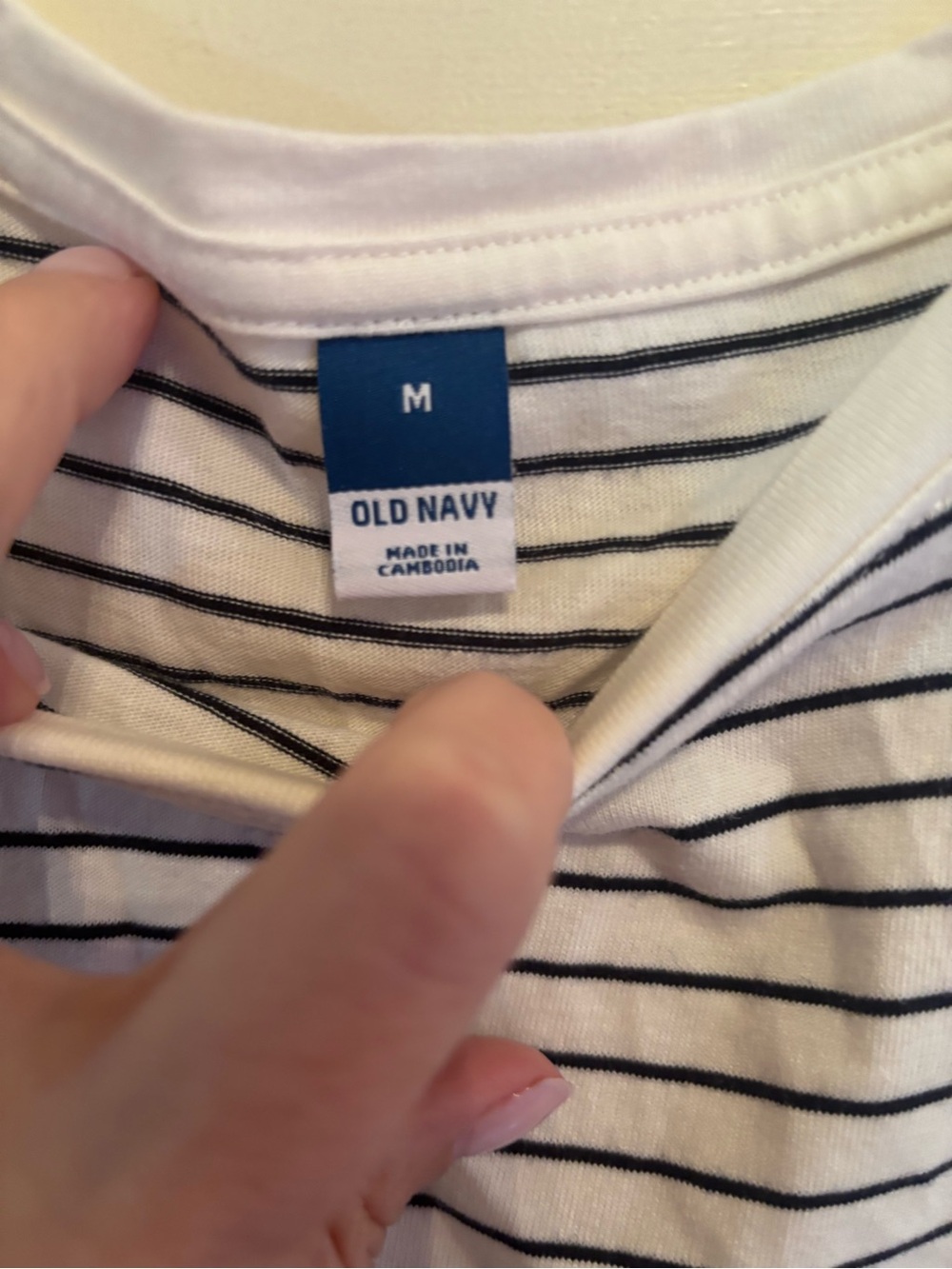 Old Navy Sleeveless Striped White & Navy Midi Dress - Picture 3 of 5